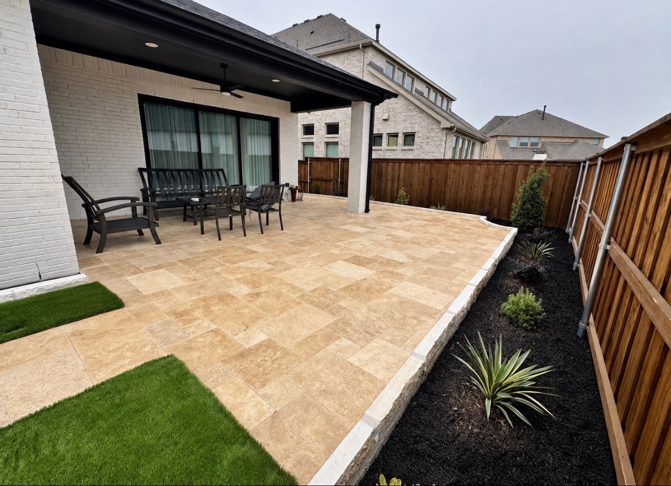 Travertine patio DFW